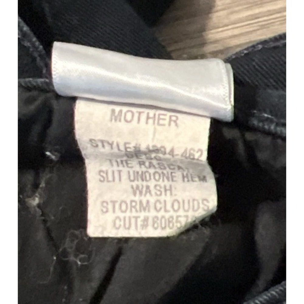 Mother The Rascal Slit Undone Hem High Rise Straight Jean SZ 32x33 Storm Clouds - Picture 8 of 15